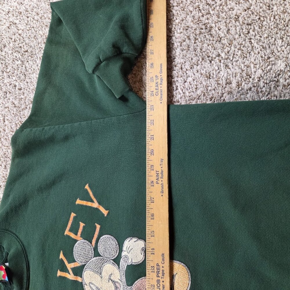 Vtg Disney Mickey Sweatshirt Adult Large Green Graphic Long Sleeve Crew - Picture 5 of 6